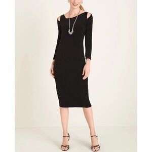 CHICO’S NWT Travelers Classic Cold-Shoulder Dress Size 3 16/18